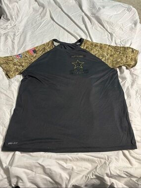 Nike Short-Sleeve Dri-FIT Shirt in Black with Camo Sleeves